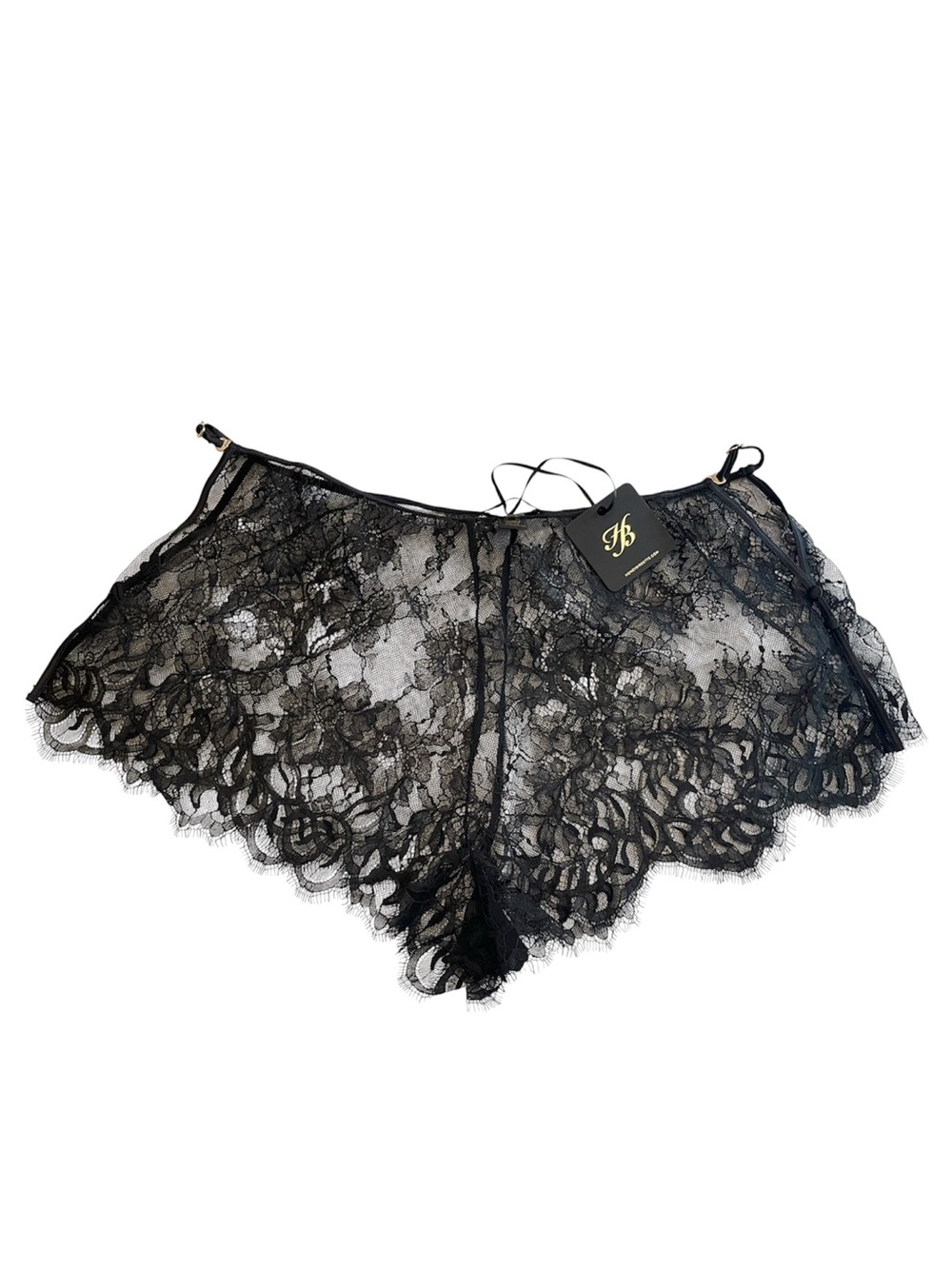 HONEY BIRDETTE Alessandra Lace Lingerie Shorts in Black | XL
